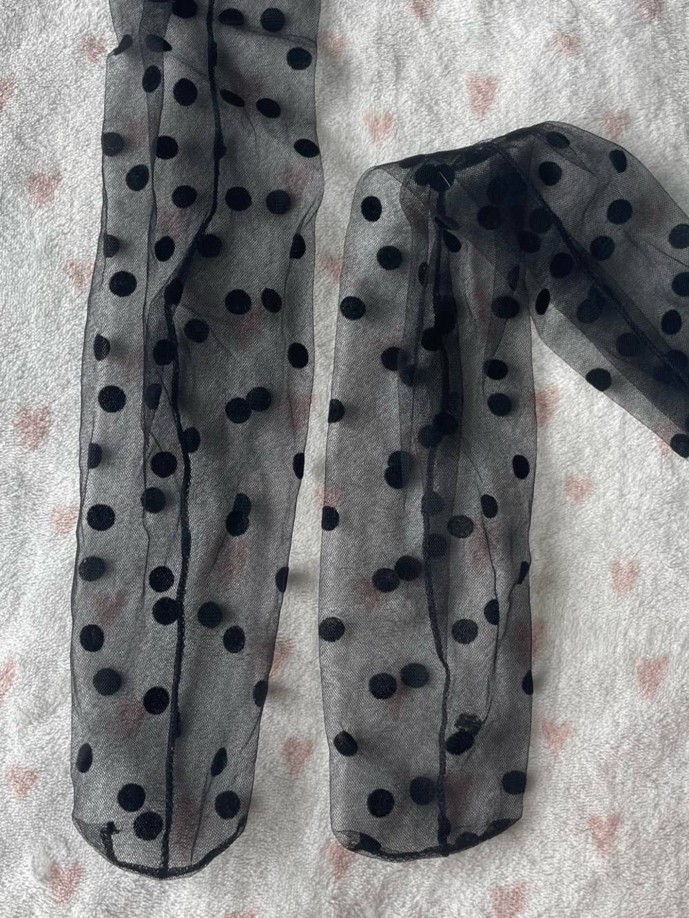 Black Polka Dot Slouchy Socks